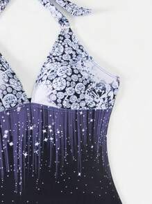 Swim Lushoire 女士钻石印花吊带背心上衣 夏季 - 彩色 - 查看 4