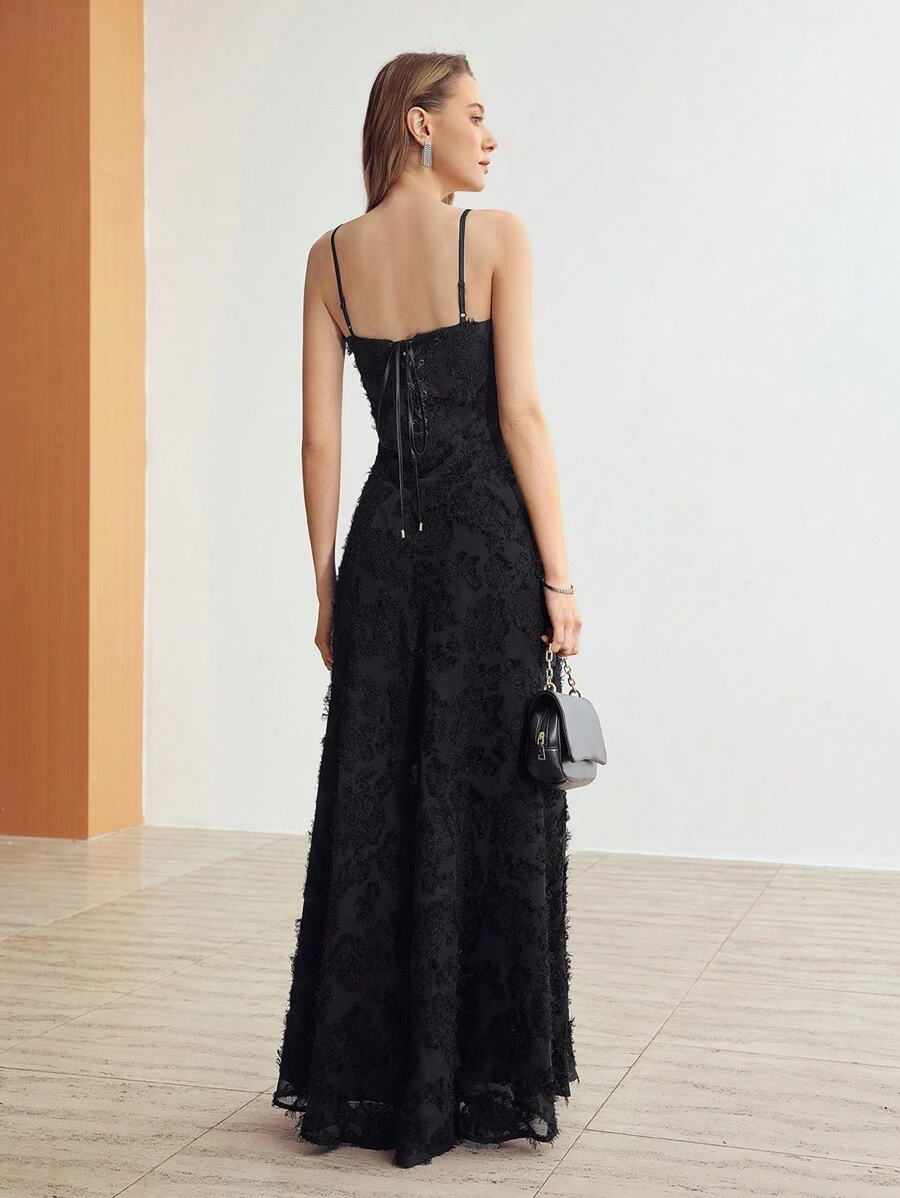 MOTF PREMIUM BLACK EMBROIDERED STRAPLESS MAXI DRESS, WOMEN OUTFIT,SUMMER OUTFITS - Black - View 2