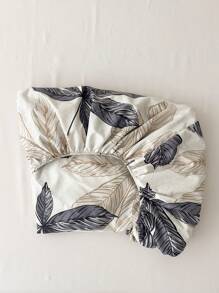 1 cearșaf cu model de frunze de copac, buzunar adânc de 35 cm, cearșaf cu elastic 100% poliester, ușor și elegant, moale la atingere, asemănător unui nor, cearșaf cu elastic în stil minimalist modern pentru dormitor, se potrivește cu diferite dimensiuni de pat - Multicolor - Vizualizare 5