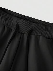 Manfinity LEGND 男士束口褲帶牛仔褲，裝飾貼布 - 黑色 - 查看 5