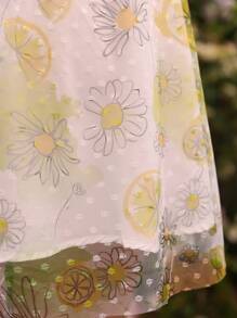 Aveloria Rosie Women's Floral Printed Contrast Mesh Halter-Neck Dress - Multicolor - View 8