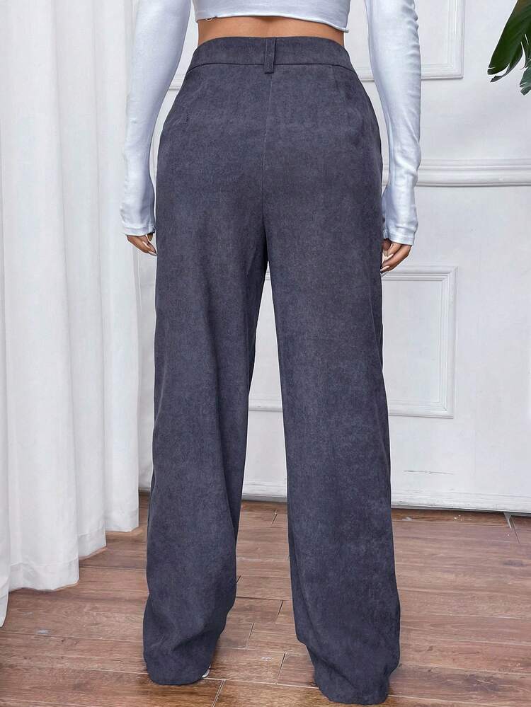 Women's Solid Color Casual Straight Pants