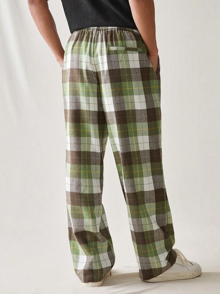 Men's Plaid Woven Casual Trousers