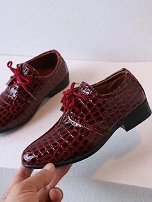 Thiếu niên Con trai Đúng mốt Pointed Toe Lace-up Giày phẳng , Thoải mái , Nhẹ , - Đỏ - Xem 6