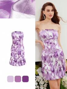 MOTF PREMIUM ALLOVER PRINT FOLD PLEATED TUBE DRESS - Multicolor - View 2