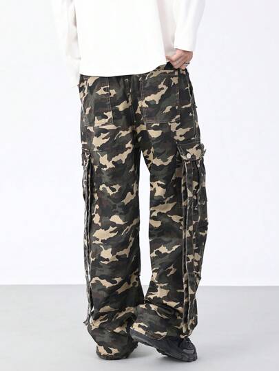 Street Life Jeans De Travail En Camouflage Pour Homme, Convient Pour Un Port Quotidien Au Printemps Et En Été