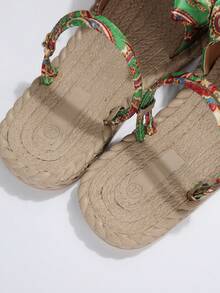 女士綠色蝴蝶結拖鞋,有型的沙灘鞋,防滑兩用扁平拖鞋 - 綠色 - 查看 7