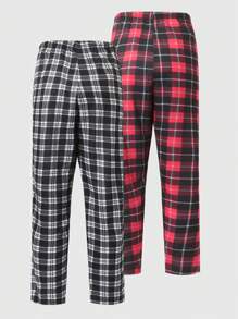 Manfinity Homme Men's Plus Size Waist Tie Plaid Jogger Pants