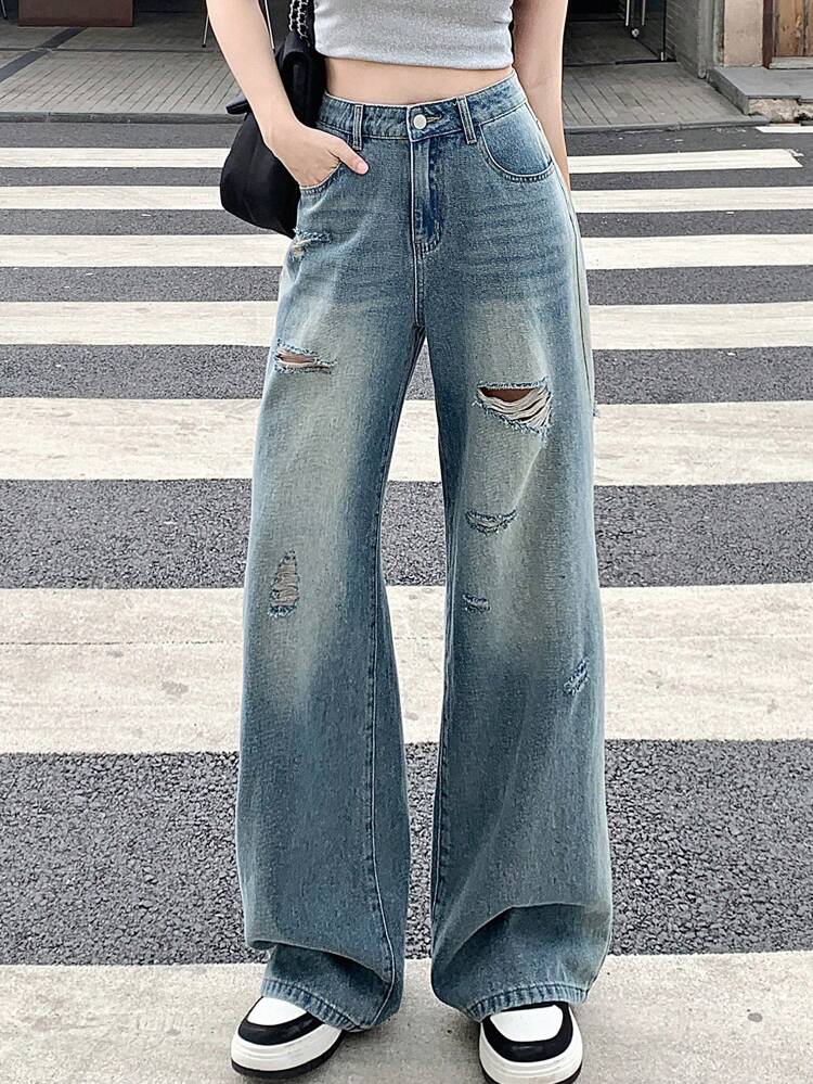 Women's Casual Y2k Ripped Jeans