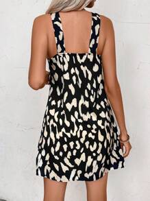 SHEIN VCAY Allover Print Halter Neck Dress