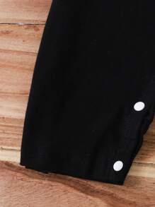 SHEIN Baby Boy Fun Birthday Letter Print Short Sleeve Romper, Spring/Summer Cute Style - Black - View 7