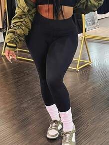 SHEIN Women's Solid Color Slim Fit Long Pants