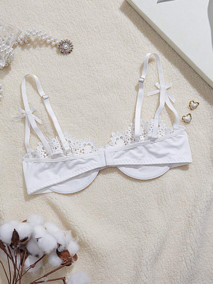 Ladies' Lace Patchwork Underwire Bra