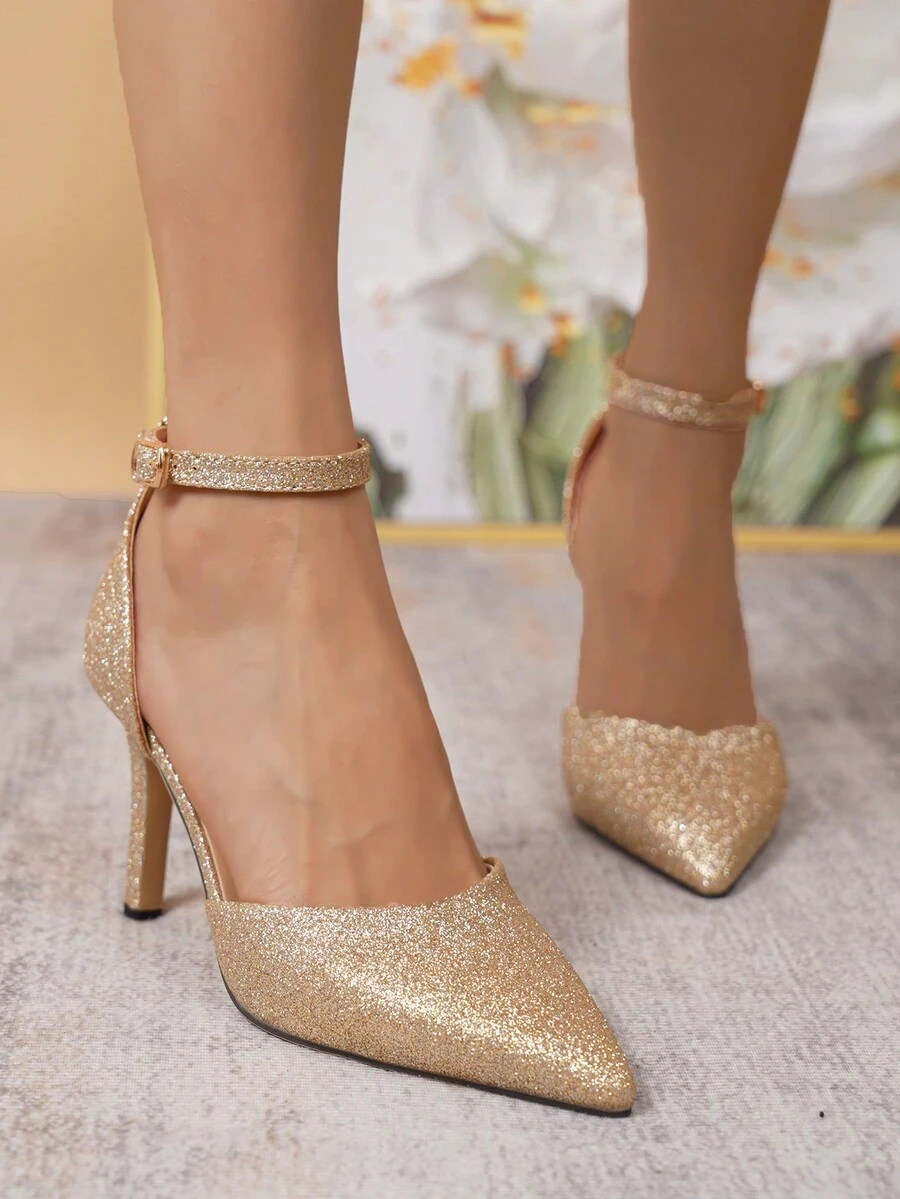 Women's Fashion High Heel Tower Stiletto Pump, European And American Style Everyday Dress Shoe - Gold - View 1