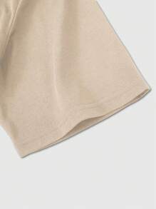 ROMWE MEN Street Life Men Slogan Graphic Tee - Khaki - View 4