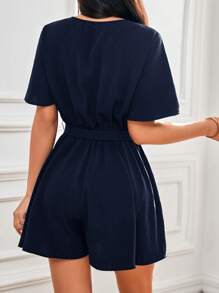 SHEIN Frenchy Solid Color Loose Casual Jumpsuit Summer