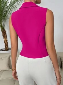 SHEIN Clasi 女士純色無袖西裝外套,適合夏季