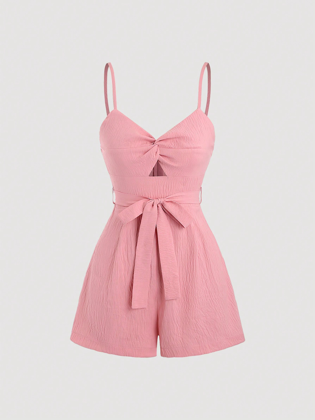 SHEIN Sweetro Women's Front Knot Spaghetti Strap Romper
