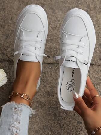 Women's White Sneakers, Spring And Autumn Matching With Skirts, Low Vamp Autumn Flat Shoes 2024 Sports Shoes
