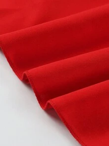 优雅时尚的女士乡村音乐节服装，性感修身连衣裙，高端前卫纯色单排露肩深V领派对鸡尾酒会婚礼宾客礼服 - 紅色 - 查看 8