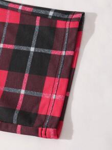 Manfinity Homme Men's Plus Size Waist Tie Plaid Jogger Pants