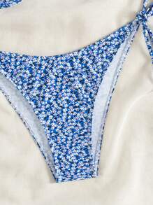 SHEIN Swim Floral Print Underwire Bikini Set Summer - Multicolor - View 6