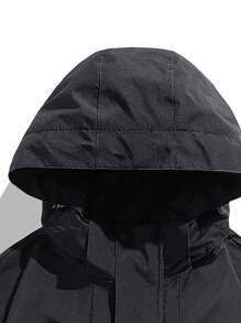 Men's Detachable Hooded Windproof Waterproof Jacket For Outdoor, For Fall