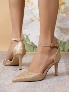 Women's Fashion High Heel Tower Stiletto Pump, European And American Style Everyday Dress Shoe - Gold - View 4