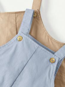 Cozy Pixies Baby Boy Casual Decorative Patch Overalls Shorts Set - Blue - View 7