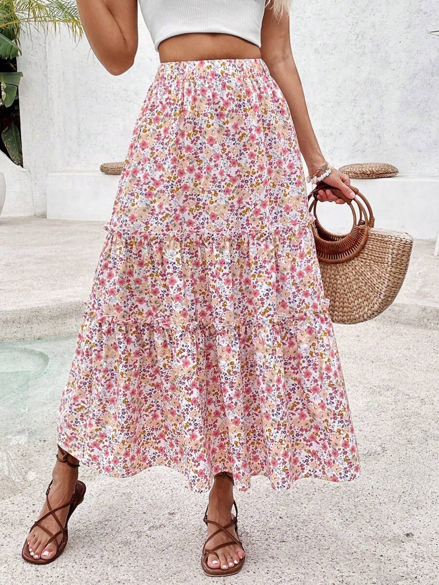 Breezaya Women's Printed Skirt Maxi Vacation Beach Outfit