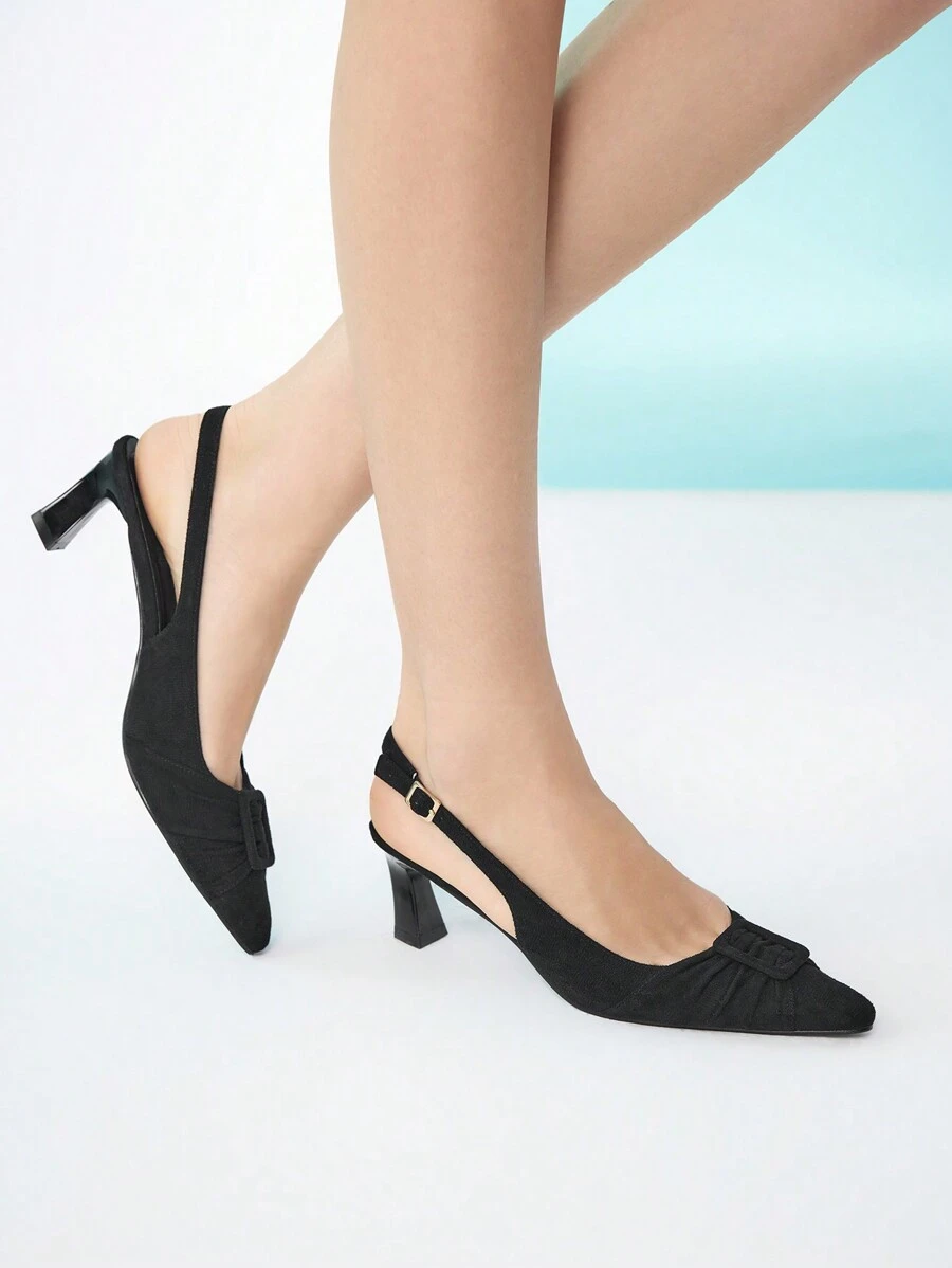 Woman Shoes High Heels, Pointed-Toe Stiletto Shoes, Simple And Elegant, Suitable For Daily Work For Spring And Summer - Black - View 1