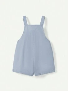 Cozy Pixies Baby Boy Casual Decorative Patch Overalls Shorts Set - Blue - View 2