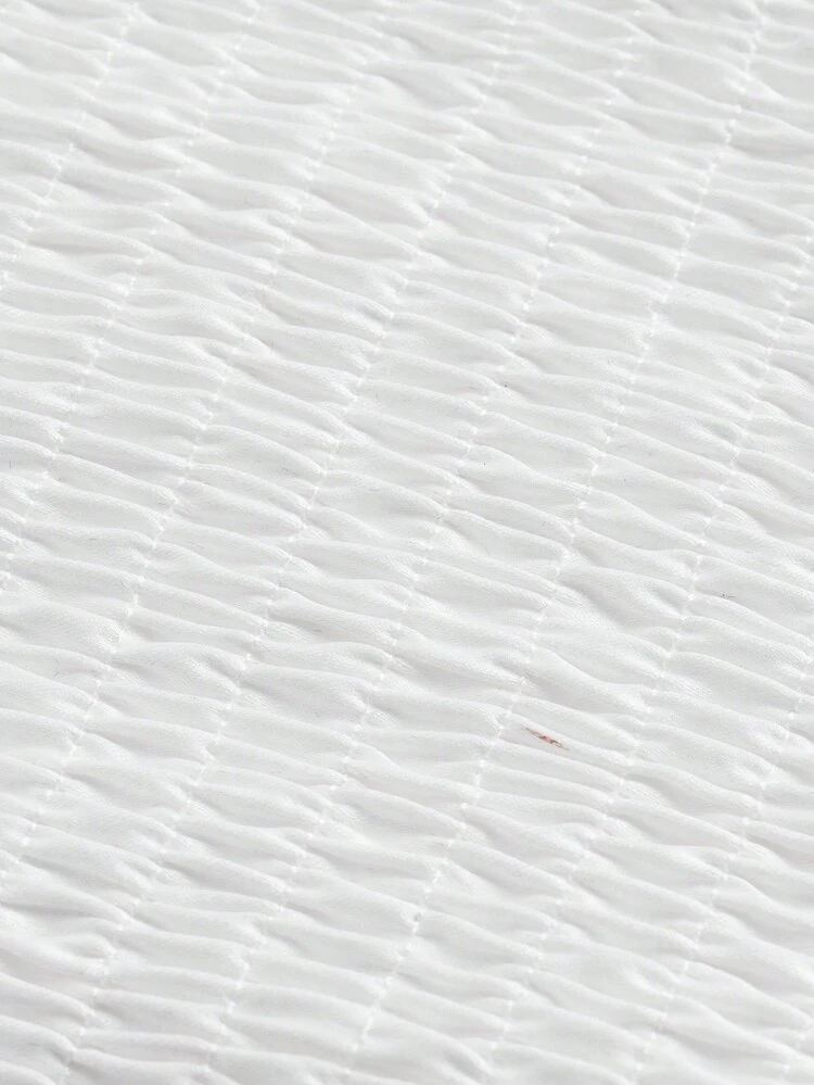 High Stretch Satin-Like Women's Short Sleeve Pleated Summer Blouse