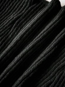 SHEIN Unity Quý cô Đơn giản Đen Dệt kim Dây Cami ngọn - màu đen - Xem 4