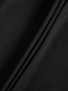 Plus Size Round Neck Long Sleeve Lace Splice Empire Waist Dress