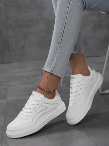 女士輕量休閒時尚運動鞋,單色款式 - 銀色 - 查看 2