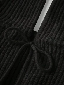 SHEIN Unity Quý cô Đơn giản Đen Dệt kim Dây Cami ngọn - màu đen - Xem 3