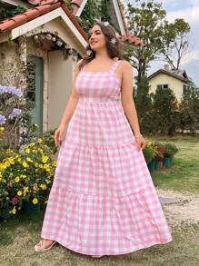 Sunnyshic Kích thước lớn Của phụ nữ Kẻ sọc Dây đeo Đầm - Nhiều màu - Xem 6