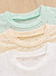 SHEIN Ensemble de 3 t-shirts classiques simples pour jeunes filles, confortables et polyvalents