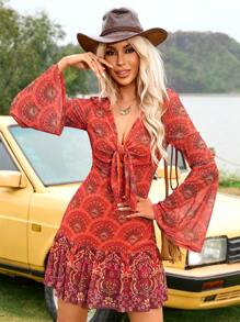 SHEIN VCAY 女裝連衣裙,鄉村節日裝扮,沙灘裙