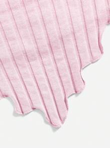 SHEIN EZwear Knitted Asymmetric Hem Tube Top For Women - Pink - View 6