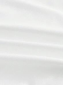 SHEIN Qutie 女士褶皱纯色不对称下摆半身裙音乐节 - 白色 - 查看 4