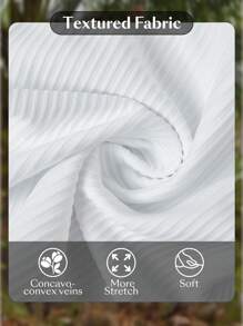 SHEIN Swim Conjunto de bikini con fruncido delantero en textura para mujer, verano - Blanco - Ver 5