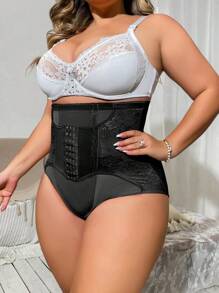 大碼高腰塑形三角褲 - 黑色 - 查看 4