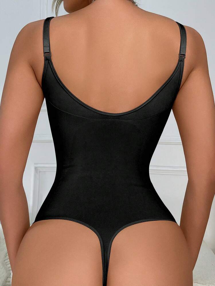Women's Summer Casual Seamless Crotch Buckle Strap Bodysuit For Shaping (1pc)