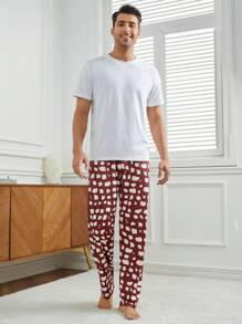 Men's Elastic Waist Homewear Pants (2pcs/Set) - Multicolor - View 6