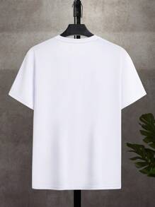 Men's Cat Printed Short Sleeve T-Shirt - White - View 2