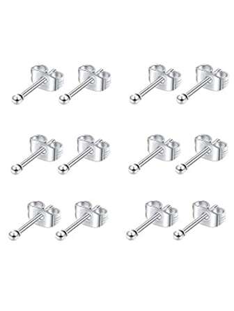 6對/套不銹鋼耳環