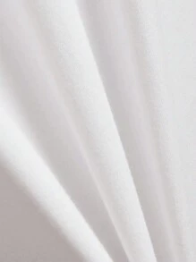 SHEIN Camiseta de manga corta con estampado de letra de ángel, camisetas gráficas para mujeres - Blanco - Ver 4