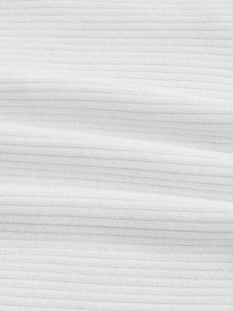 Plus Size White Spring Knit Top